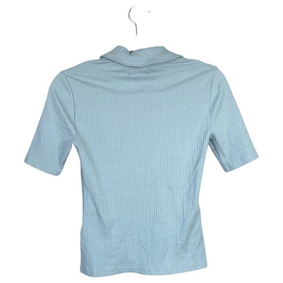 J. CREW Premium Rib Short-Sleeve Polo Shirt Light Blue Size XS 2025 Preppy - Picture 2 of 7